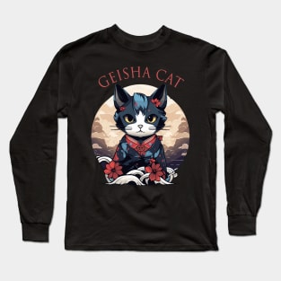 Geisha Cat Long Sleeve T-Shirt